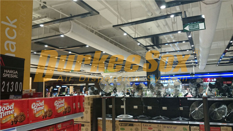 The Fabric Duct VS GI Ducts. Which is more suitable for supermarket?
